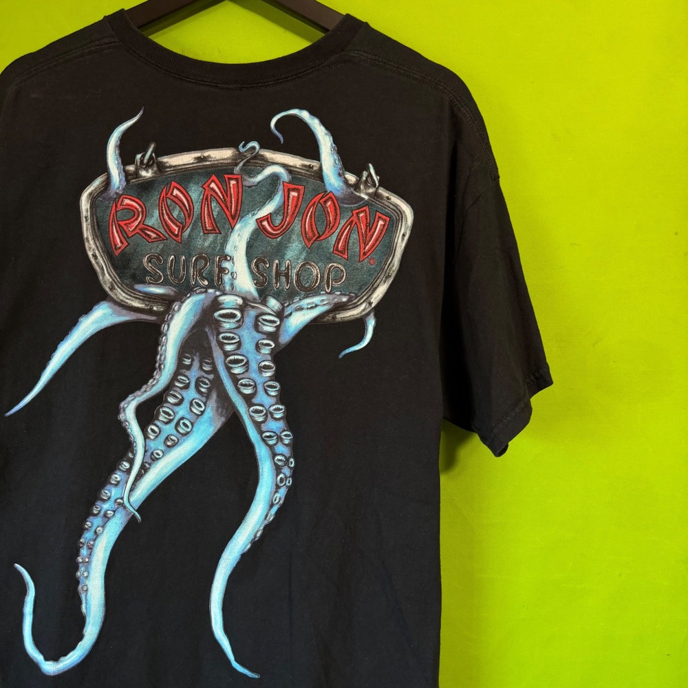 Ron Jon Surf Shop Cocoa Beach Black Octopus Graphic T-Shirt Mens XL
